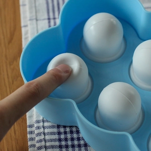Molde de silicona azul de 6 cavidades con forma de flor para helados flexibles