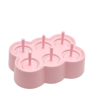 Molde de silicona rosa de 6 cavidades para mini polos caseros con palos incluidos