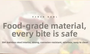 Detail of 304 stainless steel inner liner for the insulated bear ramen bowl