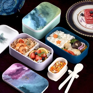 Portapranzo Portatile Artistico in Stile Impressionista Monet Contenitore per Microonde Con Posate Per Ufficio Studenti Adulti
