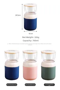 Spécifications de taille du bol à petit-déjeuner double couche 700ml en inox 304