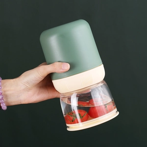 Tasse à petit-déjeuner en acier inoxydable 304 avec couvercle vert pour lait et céréales