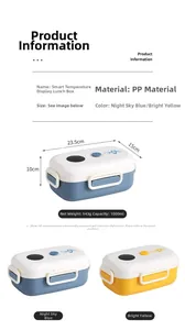 Detailed specs of the smart 1000ml lunch box with temperature display and size details