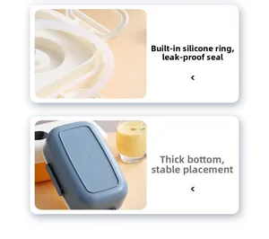Detail of leak-proof silicone seal ring and thickened base of the portable lunch box