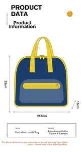Detail of insulated lunch bag showing canvas exterior and thick aluminum foil lining