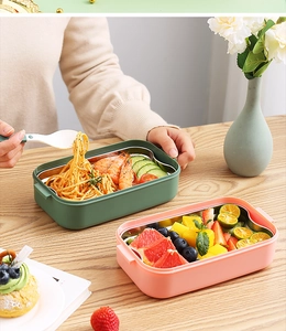 Boîtes à lunch doubles en acier inoxydable 304 avec compartiments pour bureau et étudiants
