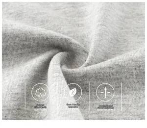 Macro shot of breathable grey knitted cotton fabric with Class A quality for kids' clothing