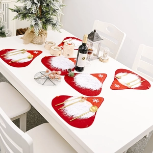 Christmas Gnome Table Runner Handmade Felt Faceless Doll Placemats Festive Dining Table Decor For Xmas Party Decoration
