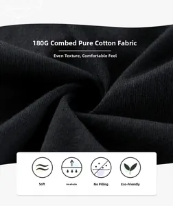 Gros plan sur tissu en coton peigné noir 180G, texture douce, respirante et anti-boulochage