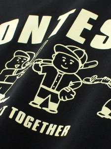 T-shirt en coton noir enfant avec imprimé baseball vintage et détails de texte