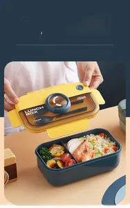 Detailed view of the camera-shaped lunch box showing 1100ml capacity and airtight seals