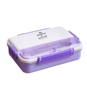 Boîte à lunch en acier inoxydable 304 à 5 compartiments avec rangement couvert