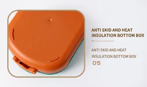 Detail of insulated non-slip bottom with food-grade microwave and dishwasher safe icons
