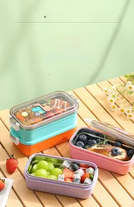 Detail der 304 Edelstahl Brotdose mit Dinosaurier Deckel für Kinder beim Picknick