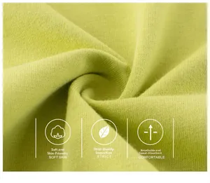 Close-up of soft breathable lime green cotton fabric with Class A safety certification