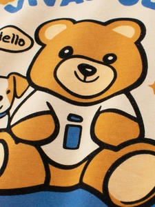 Maglietta bambini a maniche corte con simpatico orsetto cartoon e stampa grafica