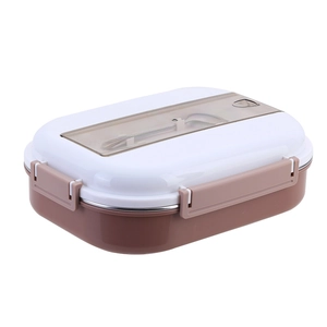 Boîte à lunch 1,8L en inox 304 avec 5 compartiments et rangement pour couverts