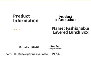 Detailed product information of the double layer lunch box made from PP and PS materials