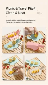 Tagliere pieghevole in silicone a forma di maiale per picnic all'aperto e viaggi