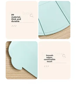 Macro detail of mint green PP material foldable cutting board with smooth edges