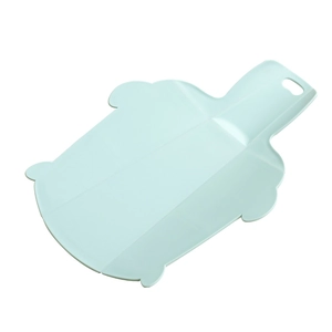 Portable light blue foldable cutting board for kitchen travel with hanging handle