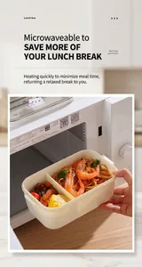 Mikrowellenfeste weiße Bären-Lunchbox mit Fächern und servierten Mahlzeiten