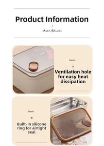 Detailed view of the 304 stainless steel lunch box sealing ring and exhaust valve