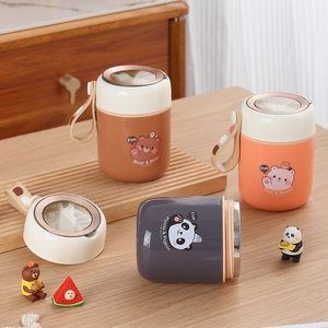 Gobelet à soupe isotherme en acier 304 avec motifs de panda et ours mignons pour enfants
