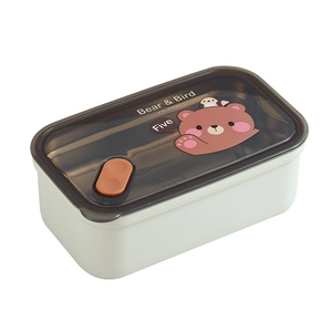 304 stainless steel lunch box with cartoon bear design and insulated water-filling base