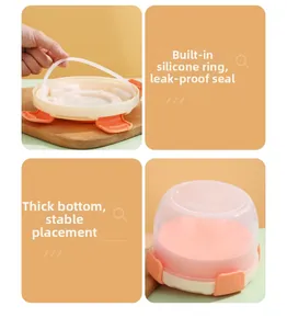 Detail of leakproof bento box with silicone sealing ring and thick durable base