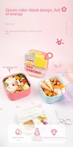 Detail view of 304 stainless steel lunch box set with antibacterial liner and utensils