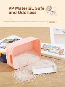 Detail of high-quality food-grade PP plastic pellets for pink unicorn bento box