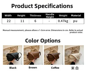 Size guide for crocodile pattern PU underarm bag with detailed product dimensions and weight
