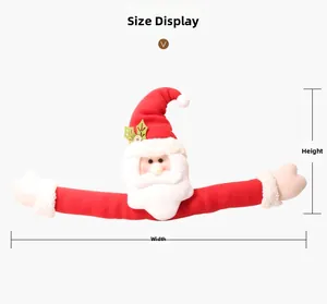 Détails des dimensions de l'embrasse de rideau Père Noël en peluche pour décoration de Noël