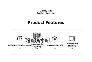 Features of the PP lunch box including microwave safety and multi-purpose storage