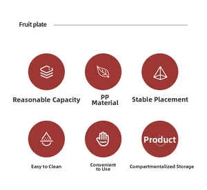 Detail of durable PP snack platter with divided compartments for organized food storage