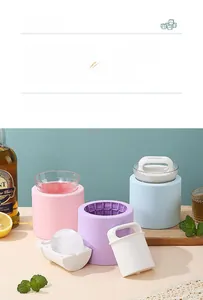 Close-up of DIY silicone ice ball mold for easy release with round and cube ice options