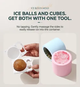DIY silicone ice mold set for making spherical ice balls and mini ice cubes