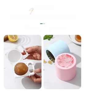 DIY silicone ice mold set for making spherical ice balls and mini ice cubes
