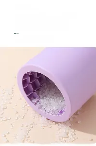Detail of purple silicone ice mold highlighting food-grade material and inner structure