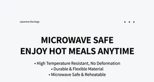 Detail showing microwave safe and heat resistant properties of the white lunch box