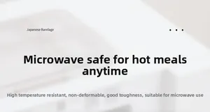 Detail showing microwave safe and heat resistant properties of the white lunch box
