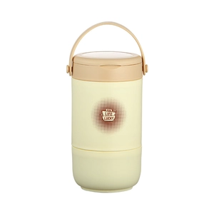 304 stainless steel breakfast soup cup with handle and FUN LIFE LUCKY printed motif