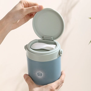 Tasse à soupe portable en acier inoxydable 304 avec couvercle et cuillère pliante
