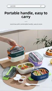 Detail view of oval bento box with hidden handle and secure buckle lid