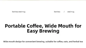 Detailed view of the wide mouth design on this stainless steel coffee tumbler