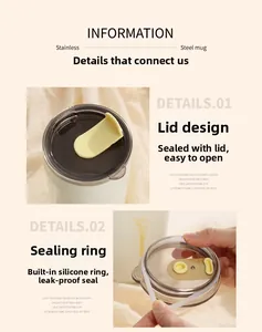 Detailed view of the leak-proof coffee mug lid with its silicone sealing ring