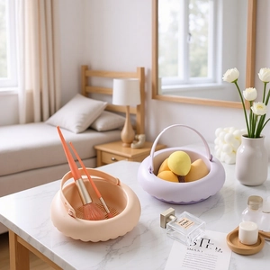 Portable Makeup Brush Cleaner Bowl With Handle PP TPR Cleaning Mat Integrated Drying Rack Beauty Blender Storage Case