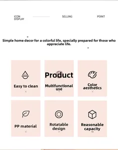 Detail van de 360 draaibare voet en het PP-materiaal van de make-up borstel organizer
