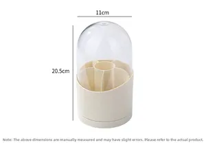 Draaibare cosmetica organizer met stofkap, diameter 11cm en totale hoogte van 20,5cm